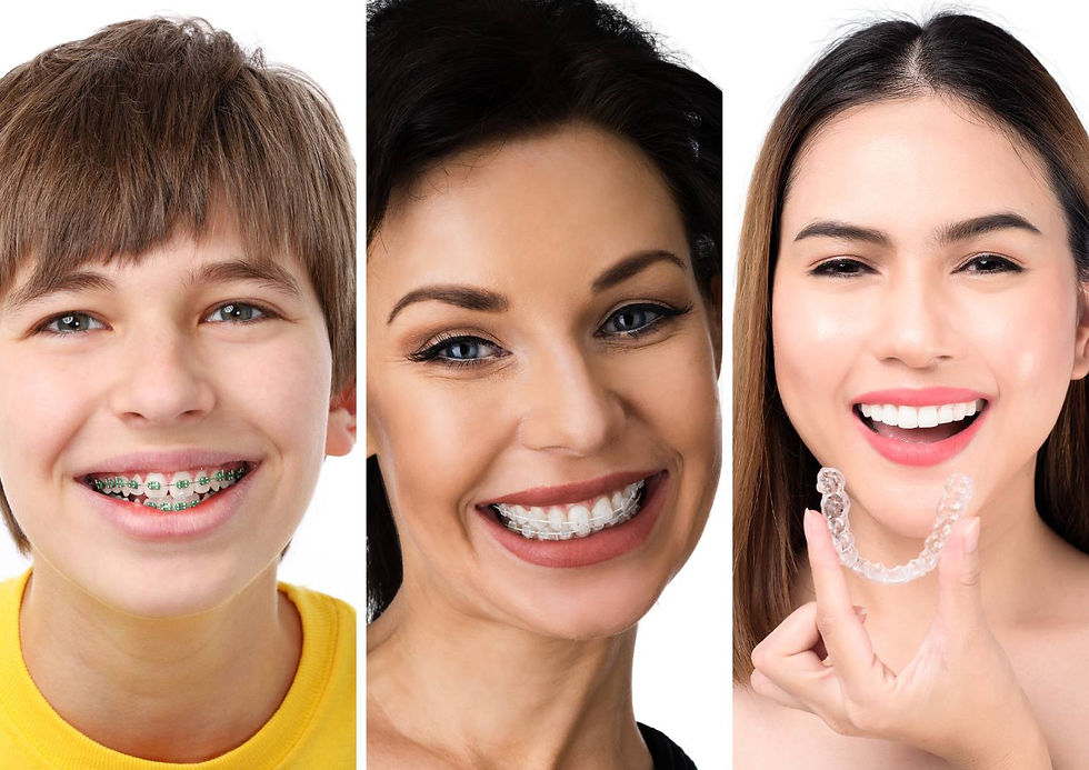 Happy Patients Wearing Different Kinds of Braces