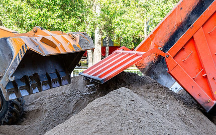 Front Loader & Dump Truck Moving Earth