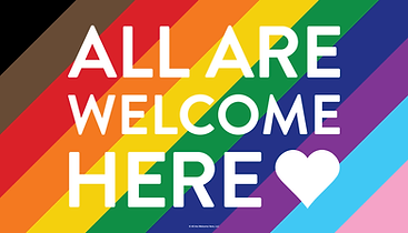All Are Welcome Here Pride Flag