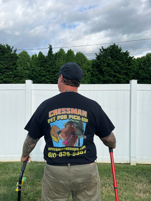 Our Dog Poop Cleaning Professional at Work