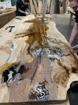 A Custom Bar Top Being Constructed