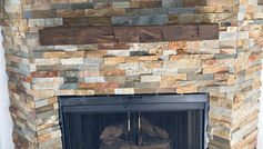Reclaimed Hand-Hewn Timber Mantel with Custom Wax Finish