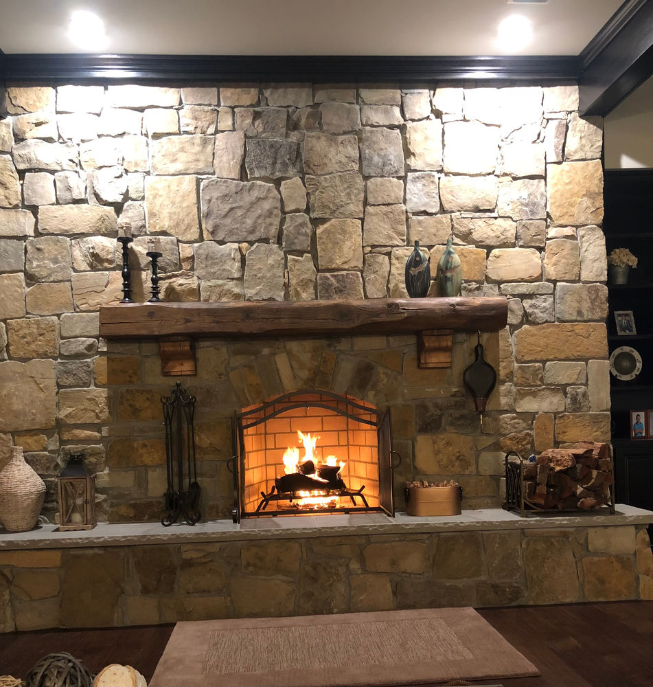 Antique Heart Pine Mantel with Matching Corbels