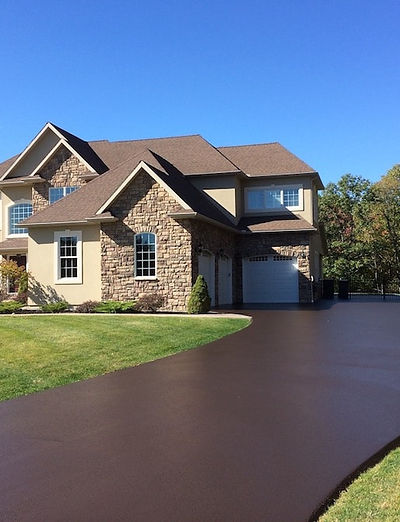 Residential House Driveway With New Sealcoating