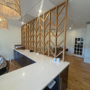 White Oak Wall Brings Serenity to Marietta Yoga Studio