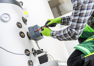 HVAC Contractor Installing a Water Heater