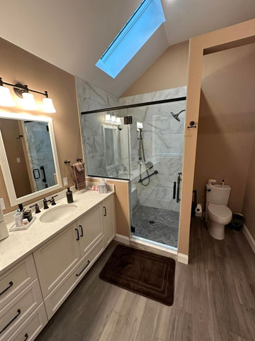 A Bathroom After Being Painted as Part of a Remodel
