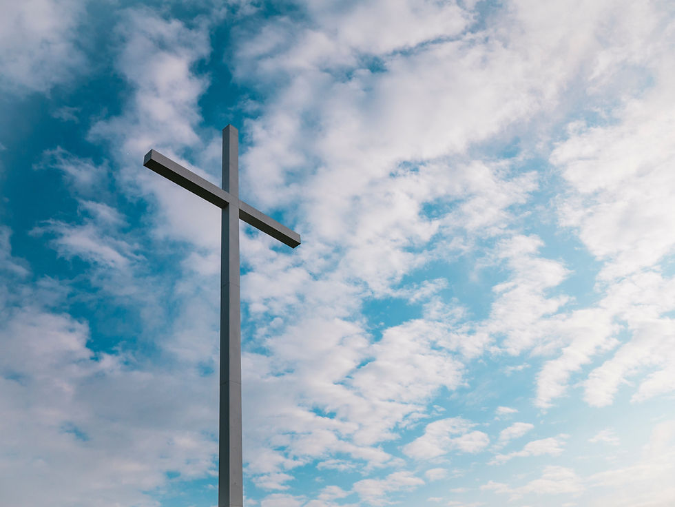 Cross, blue skies, clouds, day