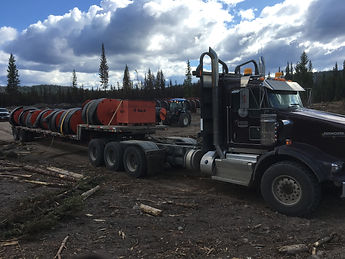 Step deck - hauling pumps and hose to the Elephant Hill fire in 2017