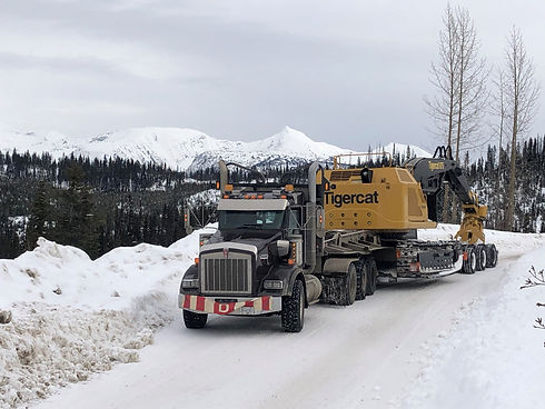 low bed logging equipment haul