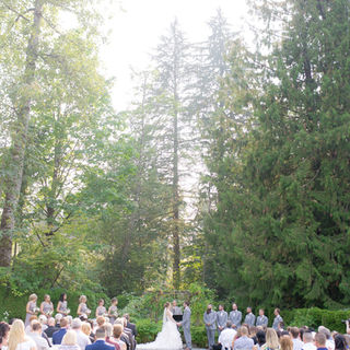 A picture showcasing a wedding ceremony taking place