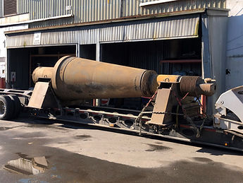 Low Bed of a 80,000lb steel shaft. Haul from Dease Lake to Richmond
