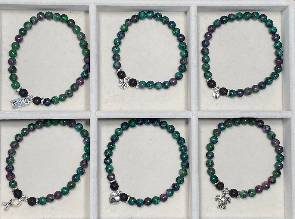 Thumbnail: Ruby Zoisite Epidote Bracelet - Love Heart