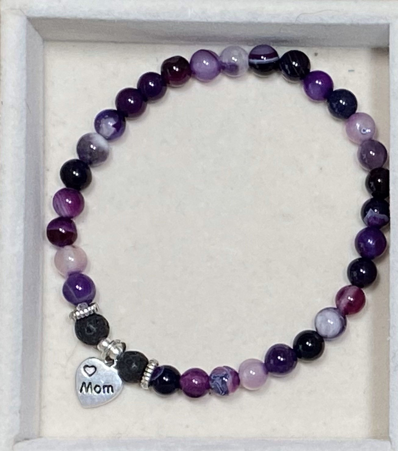 Purple Striped Agate Bracelet - Mom