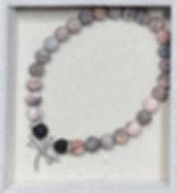 Pink Zebra Jasper Bracelet - Dragonfly