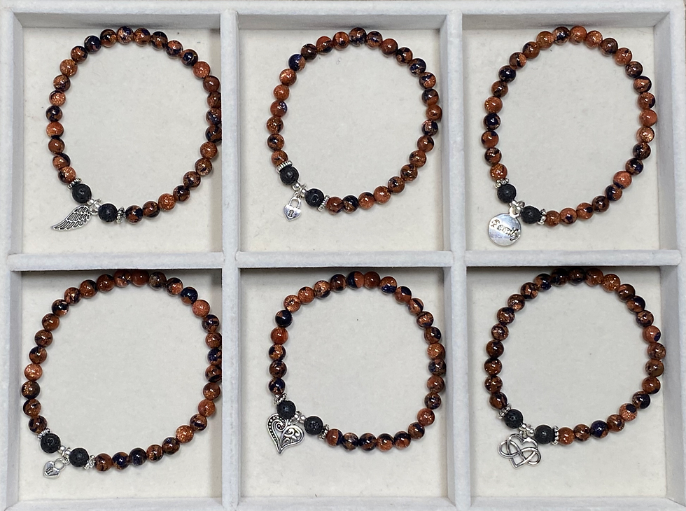 Thumbnail: Golden Swan Jasper Bracelet - Infinity Heart