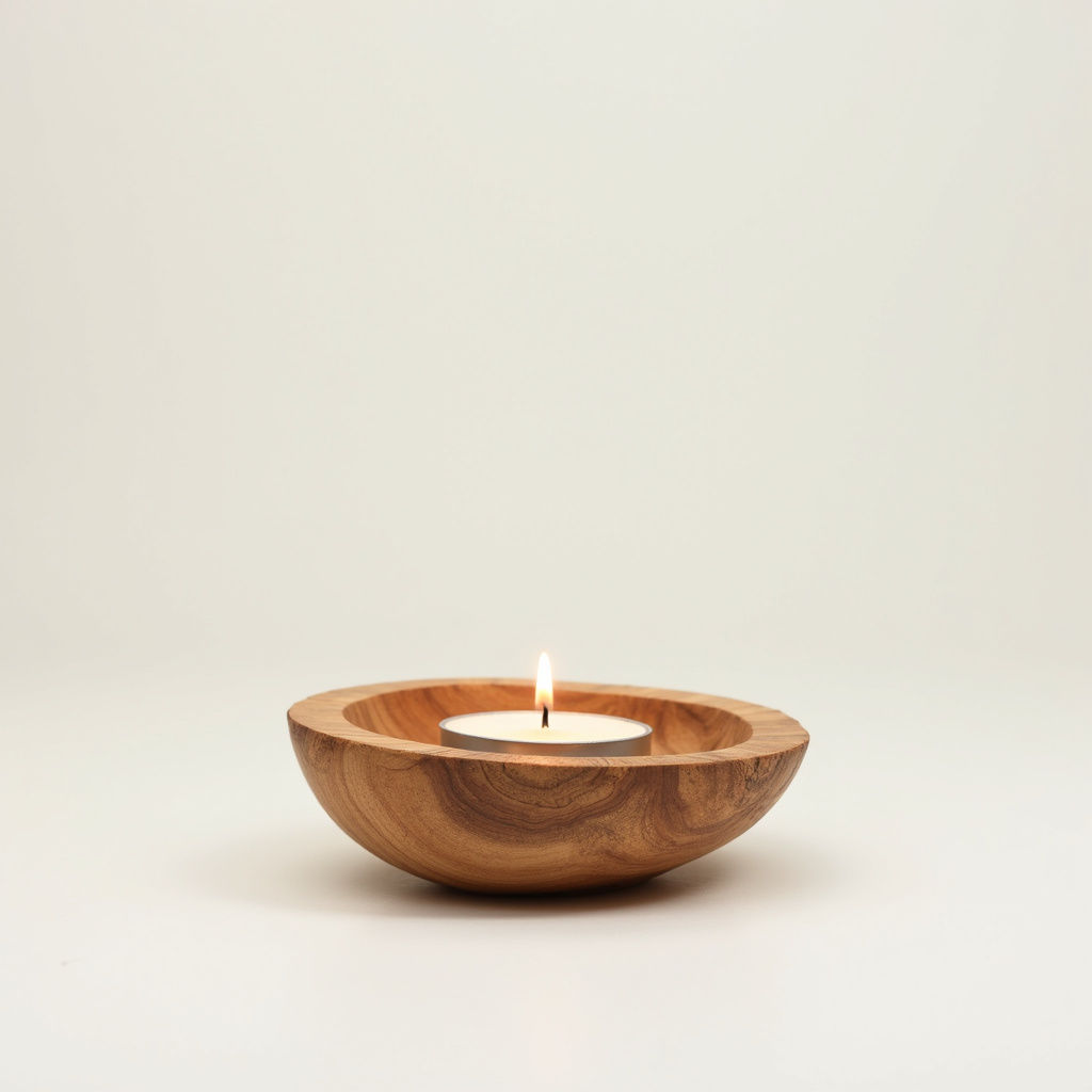 Cedar Wood Candle Holder