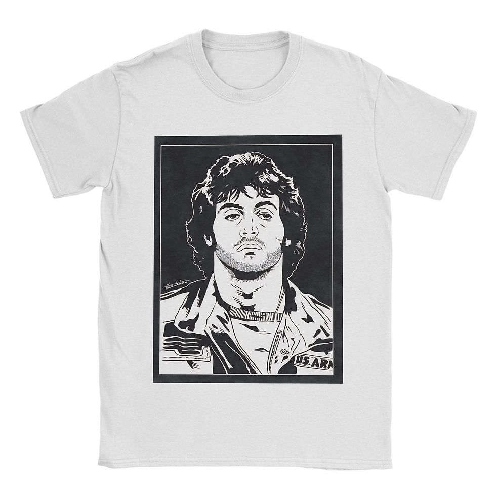 Thumbnail: Men's T-Shirts John Rambos Vintage 100% Cotton Tees Short Sleeve First Blood Bla