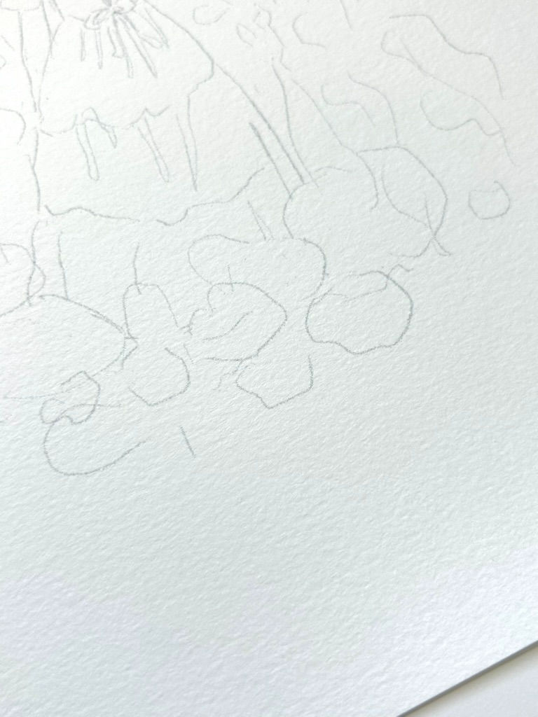 Thumbnail: Texture of the 140lb cotton-blend watercolor paper.