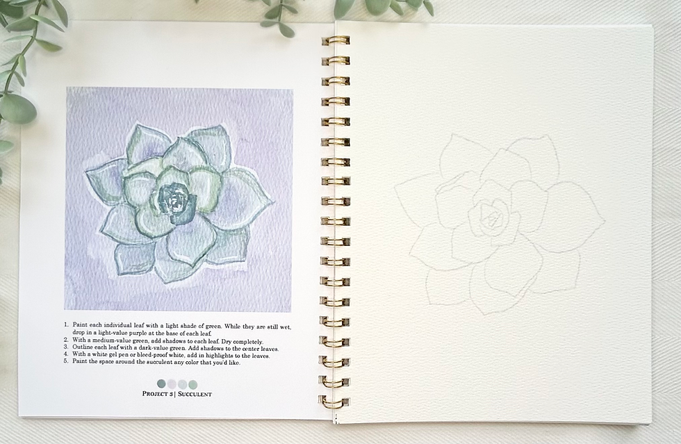 Thumbnail: Succulent project page. Blue-green succulent with a purple background.