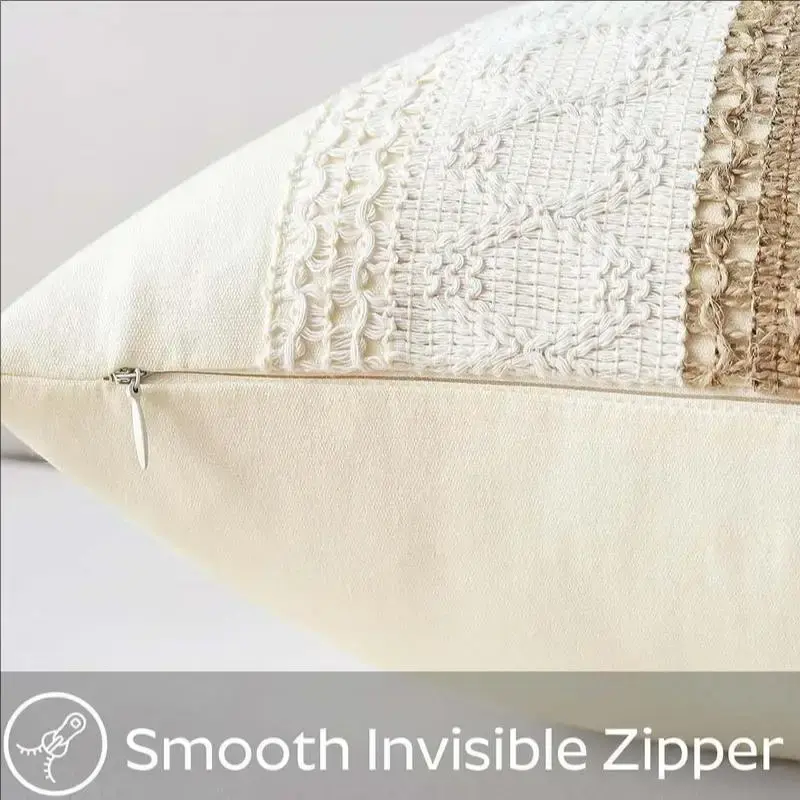 Thumbnail: Boho Coastal Decorative Throw Pillow Covers Lumbar Farmhouse Cotton