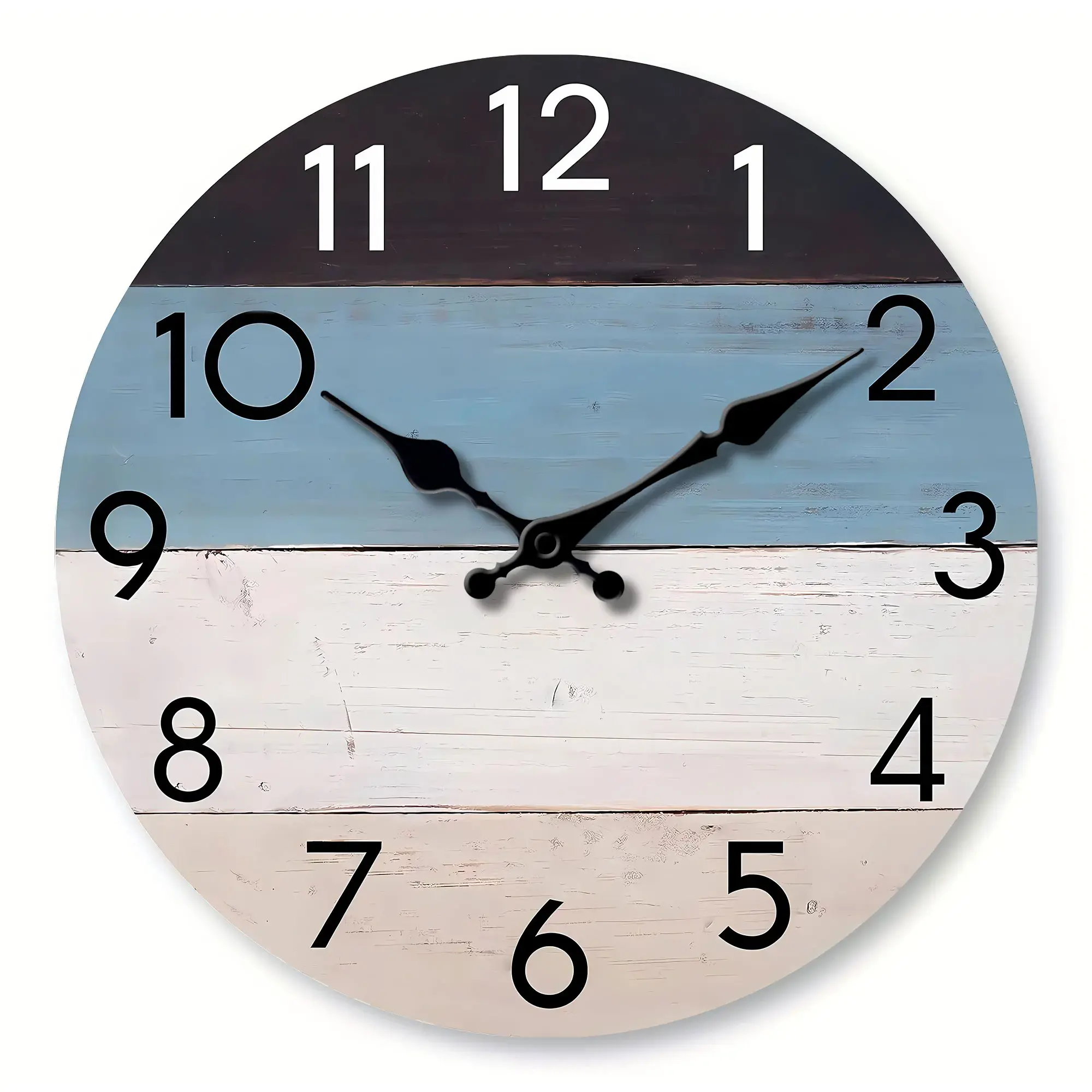 Beach House Wall Clock Silent Wall Watch Coastal Striped Art Home