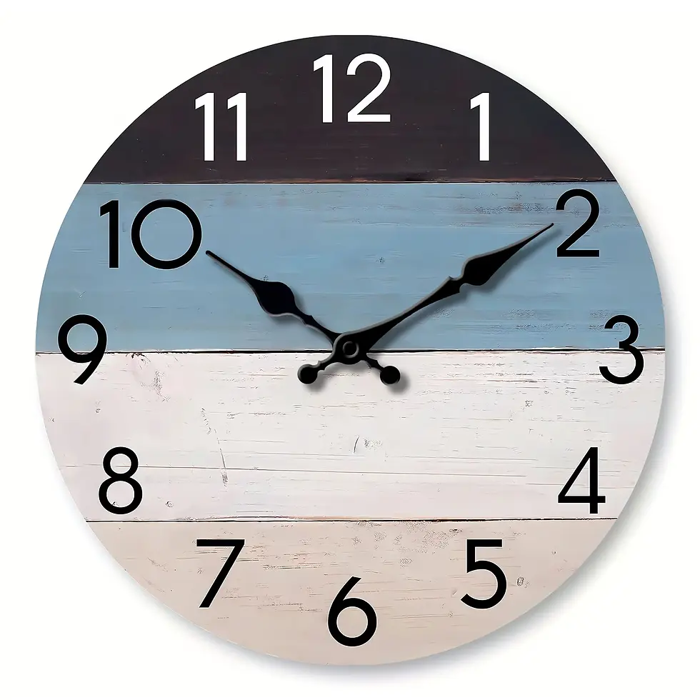 Thumbnail: Beach House Wall Clock Silent Wall Watch Coastal Striped Art Home