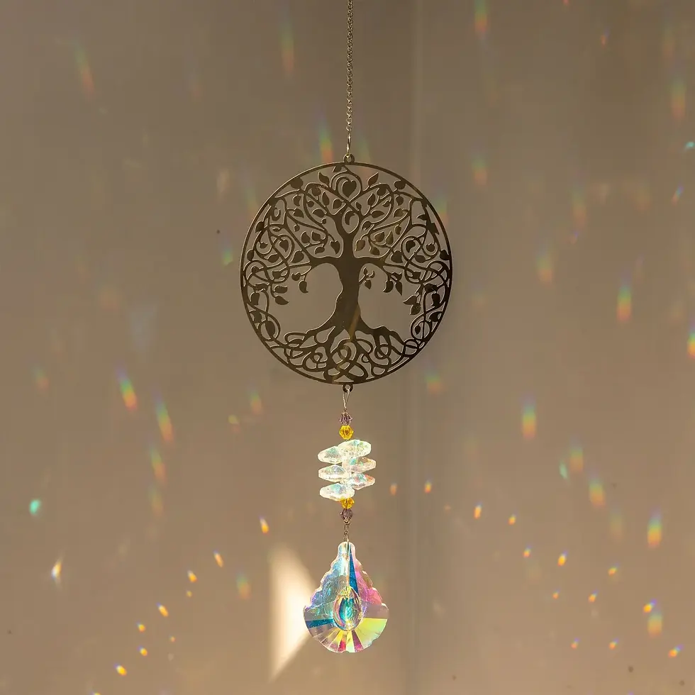 Thumbnail: Hanging Crystal Wind Chimes Sun Catcher Fairy Butterflies Stained