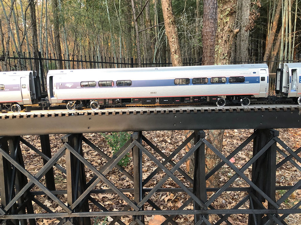 Thumbnail: Dual Loco + Cars Amtrak Set - 50th Anniversary 5 car LGB Amfleet set LN