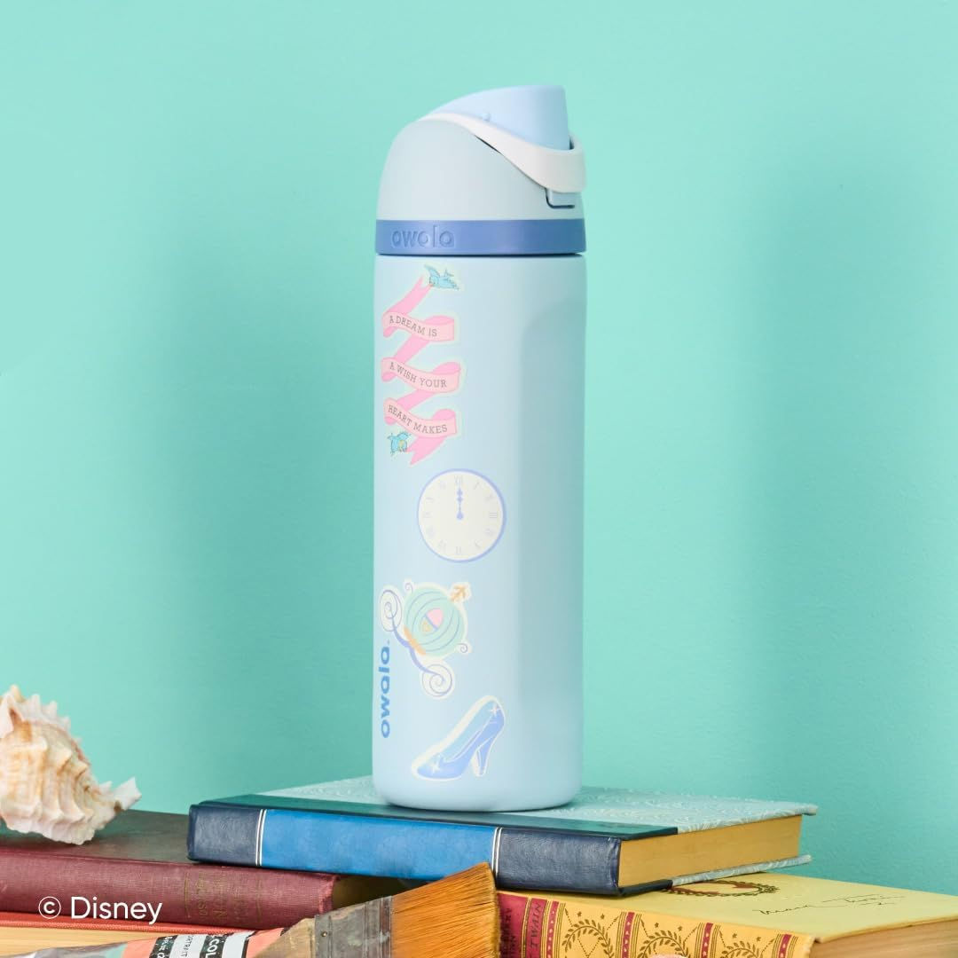 Owala Disney Princess FreeSip 保溫水樽 24oz - Cinderella 灰藍配色
