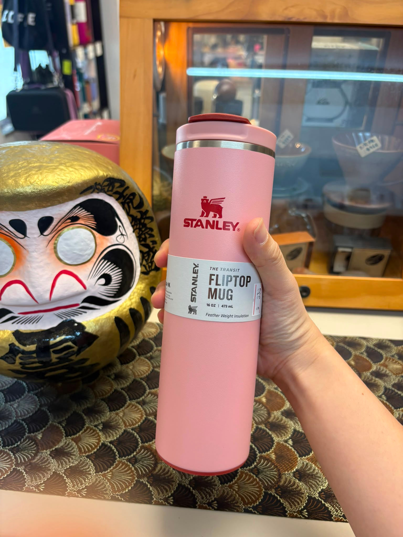 Stanley|Transit FlipTop Mug 旅行保溫杯 16oz|Peach Rose