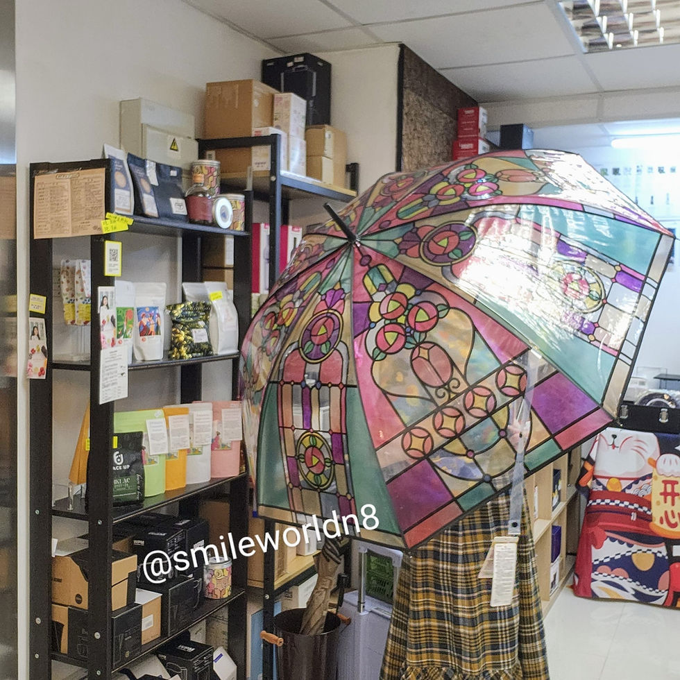 Thumbnail: YOU+MORE!大浪漫主意 - 彩繪玻璃風雨傘 ︳教堂傘︳透明傘  長遮 現貨