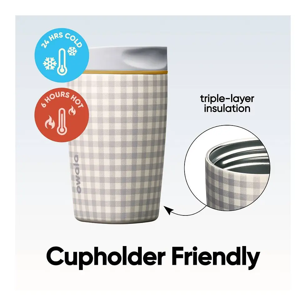 縮圖：Owala SmoothSip® Slider 12oz Picnic Perfection｜格紋保溫隨行杯