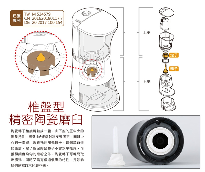 Thumbnail: 【香港插頭、正行貨】PureFresh 醇鮮 家用式慢磨咖啡磨豆機 香港代理