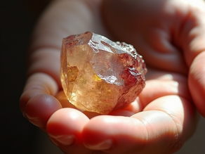 hand holding a large gemstone - handmade jewellery Ireland 