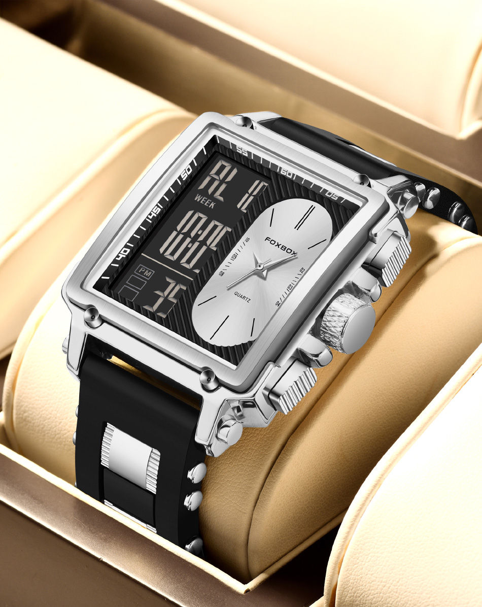 Thumbnail: LIGE Fashion Square Digital Watch Men Casual Sports Waterproof Men's Quartz 