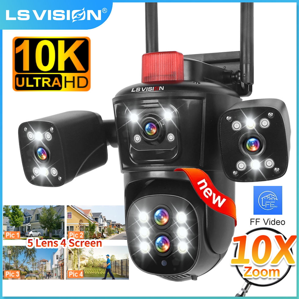LSVISION 10K 10XZoom PTZ WIFI Camera Four Screens Surveillance cctv IP Camera Ou