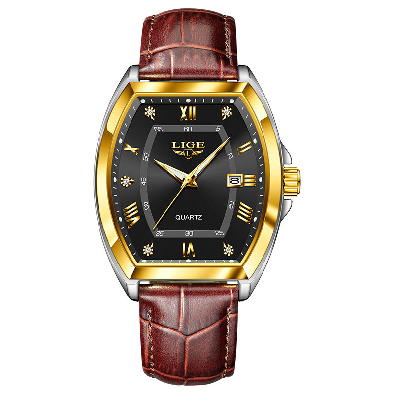 Thumbnail: LIGE Men's Watches Luxury Original Top Brand Quartz Watch for Men Leather