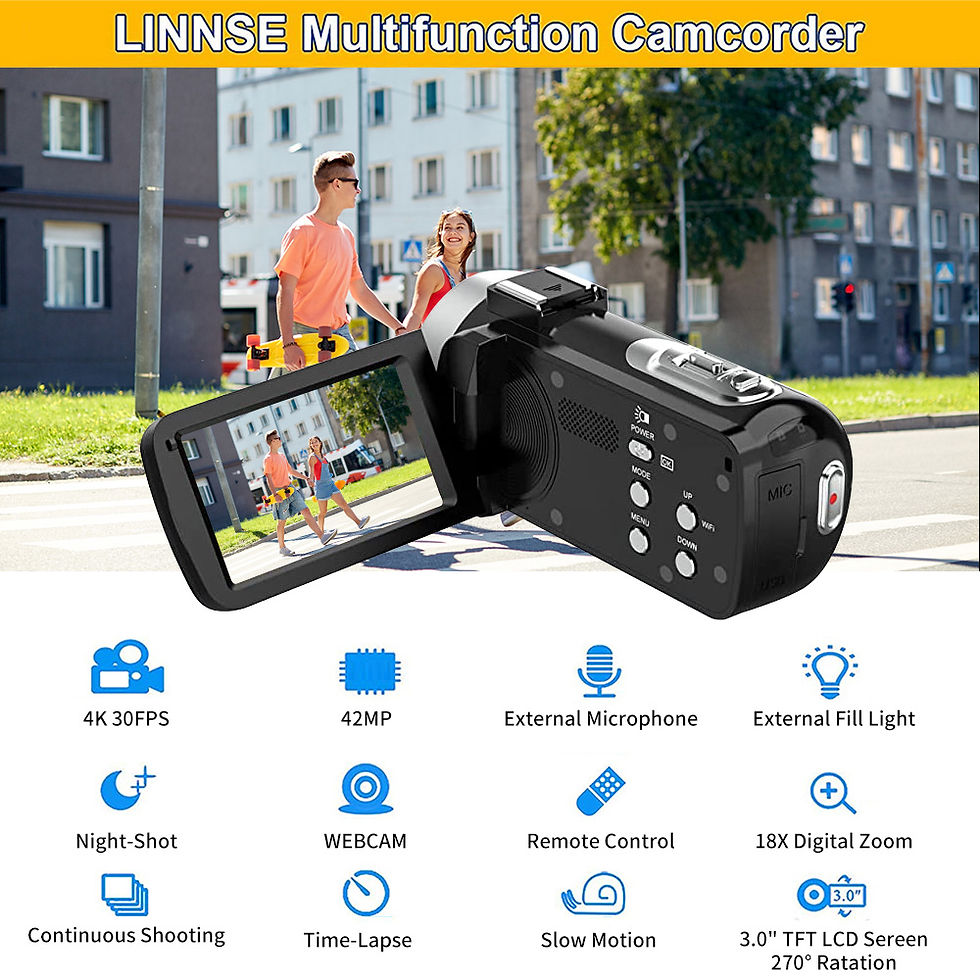 Thumbnail: 4K Digital Video 18X Digital Zoom 42MP 2 in1 Photo Video Camcorder 3.0 inch Rota
