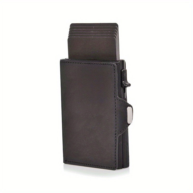 Thumbnail: Pop-Up Credit Card Case with RFID Protection Genuine Leather  Wallet with Compar