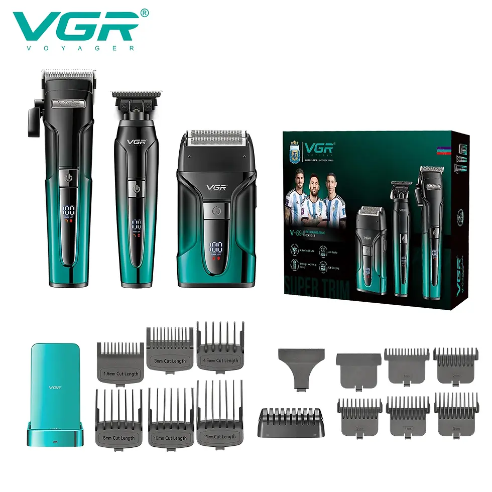 Thumbnail: VGR Hair Trimmer Electric Face Shaver Professional Barber Clippers Cordless Shav
