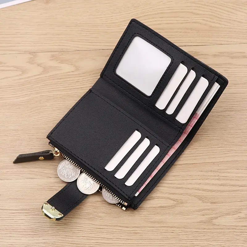 Thumbnail: Fashion Trend Clutch Female Purse Money Clip Wallet Small Zipper Brand Leather L