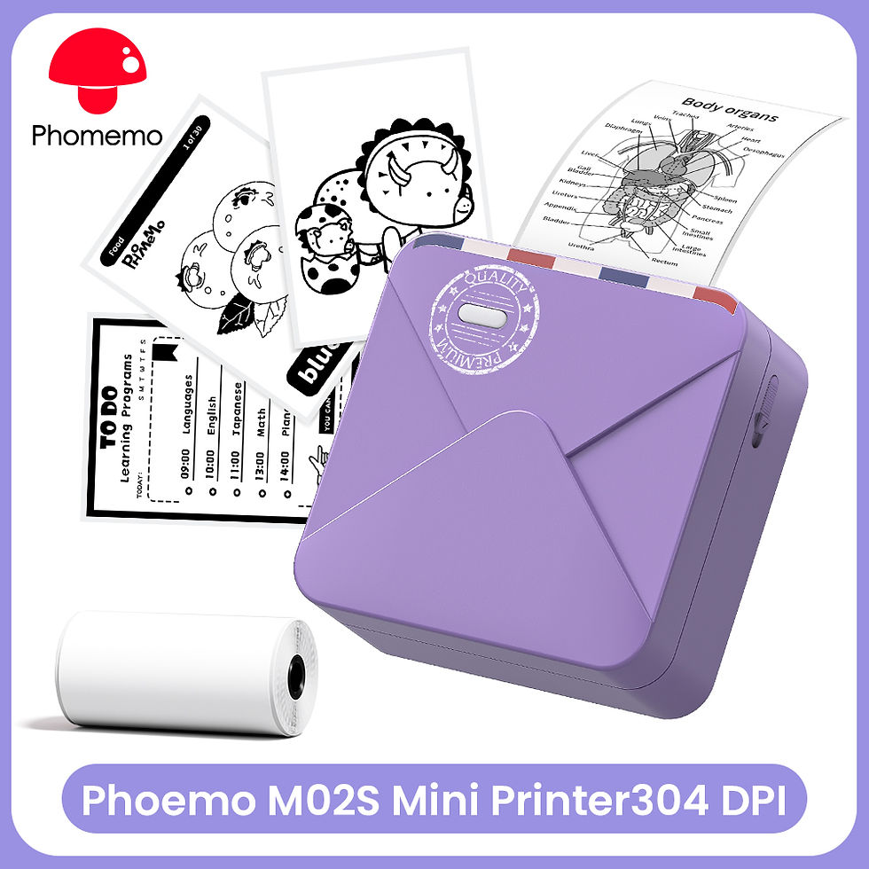 Thumbnail: Phomemo M02S Portable Thermal Printer Photo Printer 300dpi HD Bluetooth Mobile L
