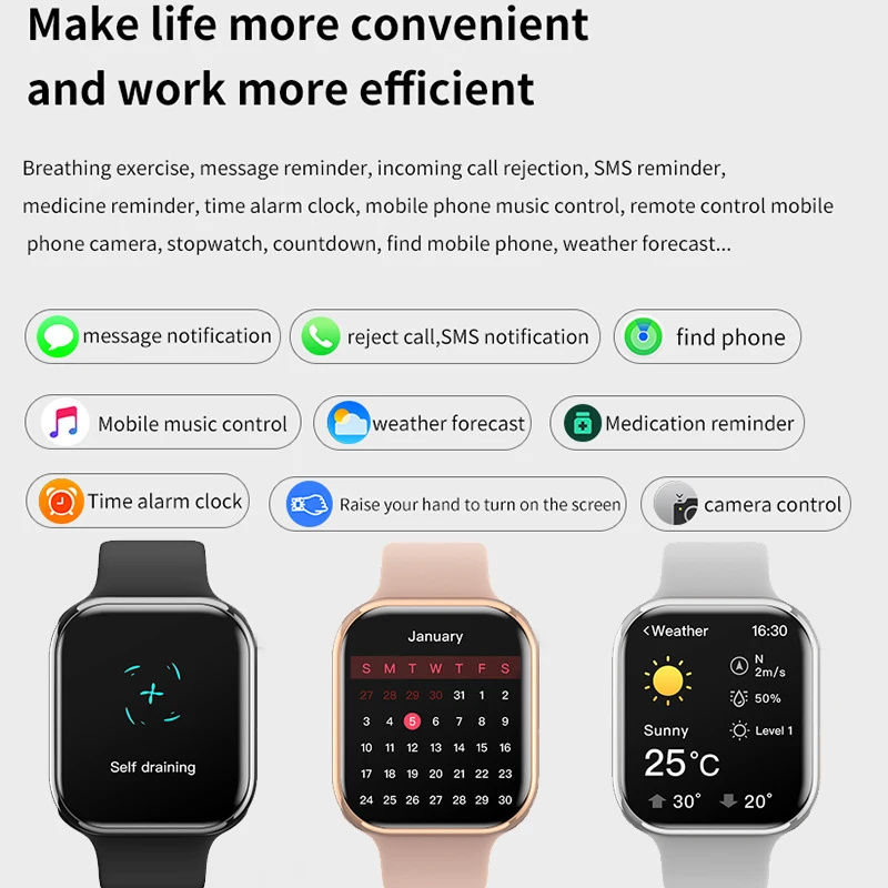 Thumbnail: Smart Watch 9 Mini Women Ultra Series NFC Smartwatch Men BT Call Health Monitor