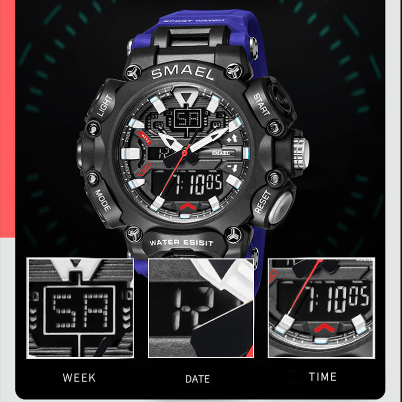 Thumbnail: Sport Men Watches Waterproof SMAEL Male Clock Mens Auto Date Stopwatch Military 