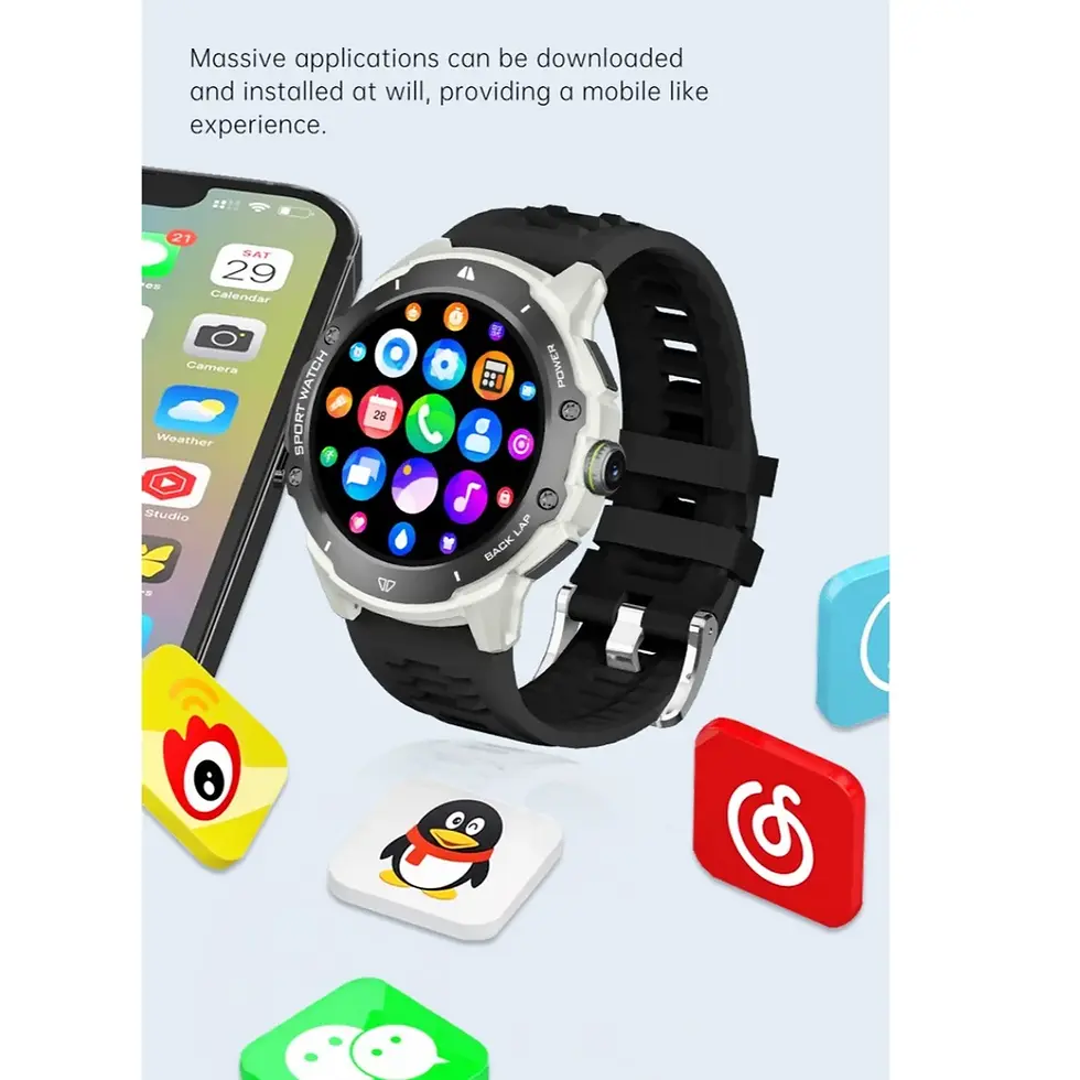 Thumbnail: Smartwatch with camera GPS WIFI  Amoled heart rate tracker steps