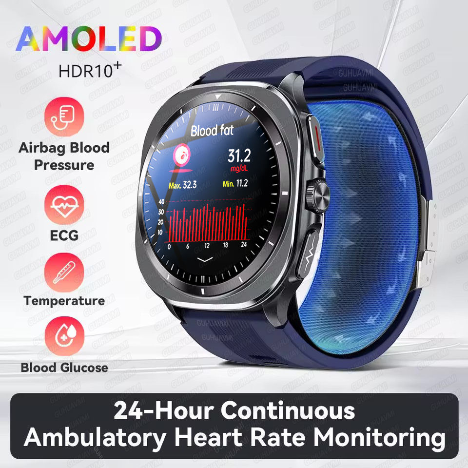 Thumbnail: Smart Watch Blood Pressure  Air Pump Airbag Accurate Measure Sugar NFC 