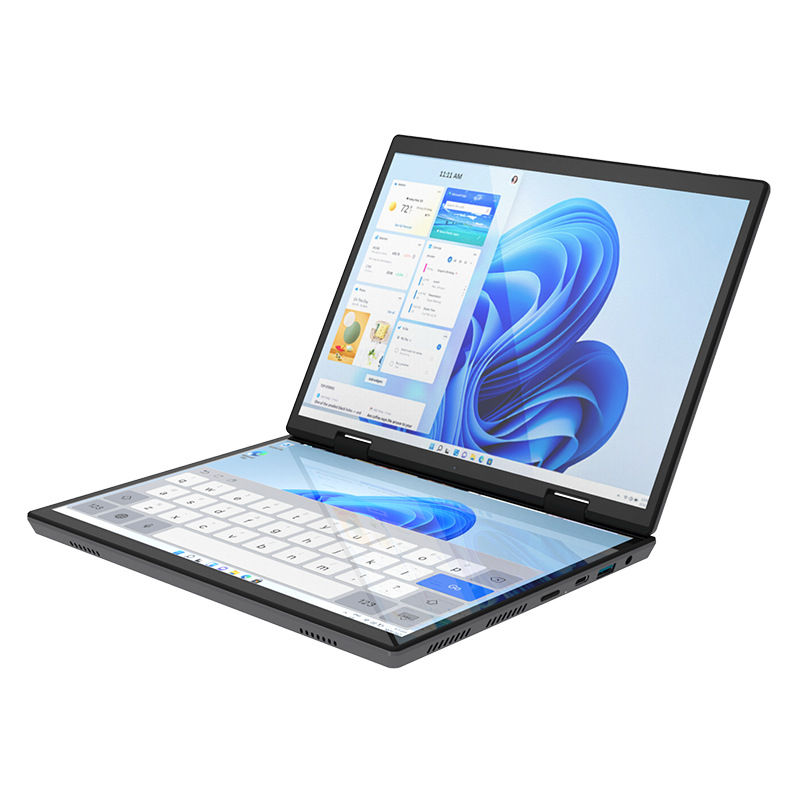 Thumbnail: 2024 New Dual Display Business Laptop Dual 14 inch Touch 2in1 Intel N100 12th DD