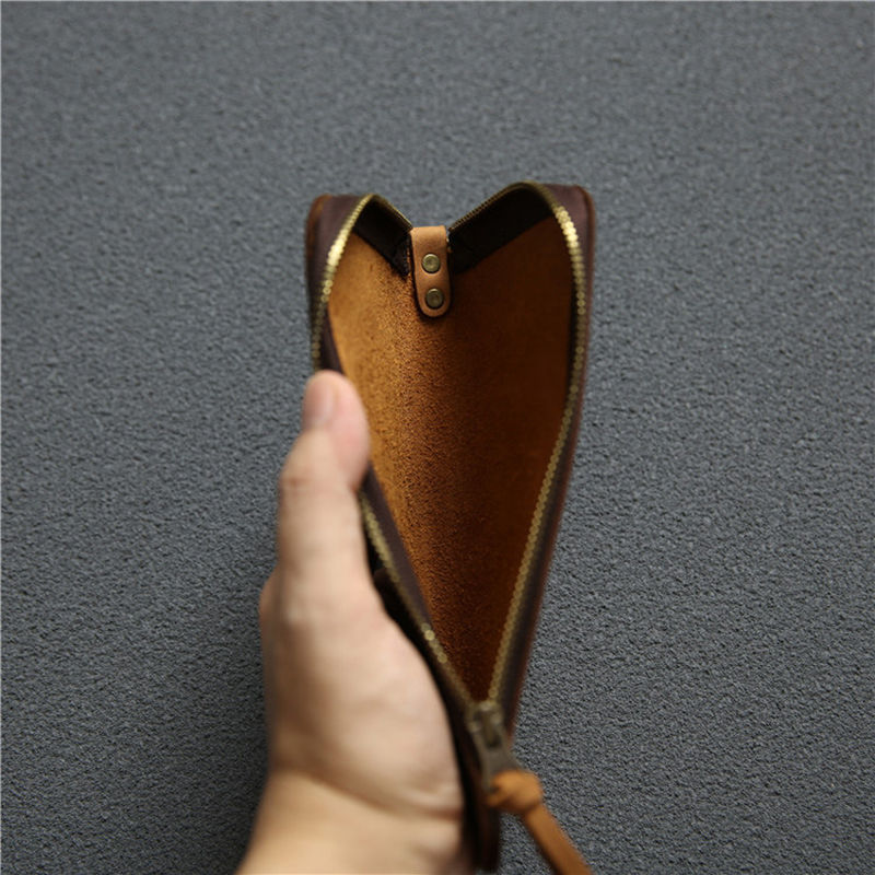 Thumbnail: 100% Genuine Leather Wallet For Men Male Real Cowhide Vintage Handmade Long Slim