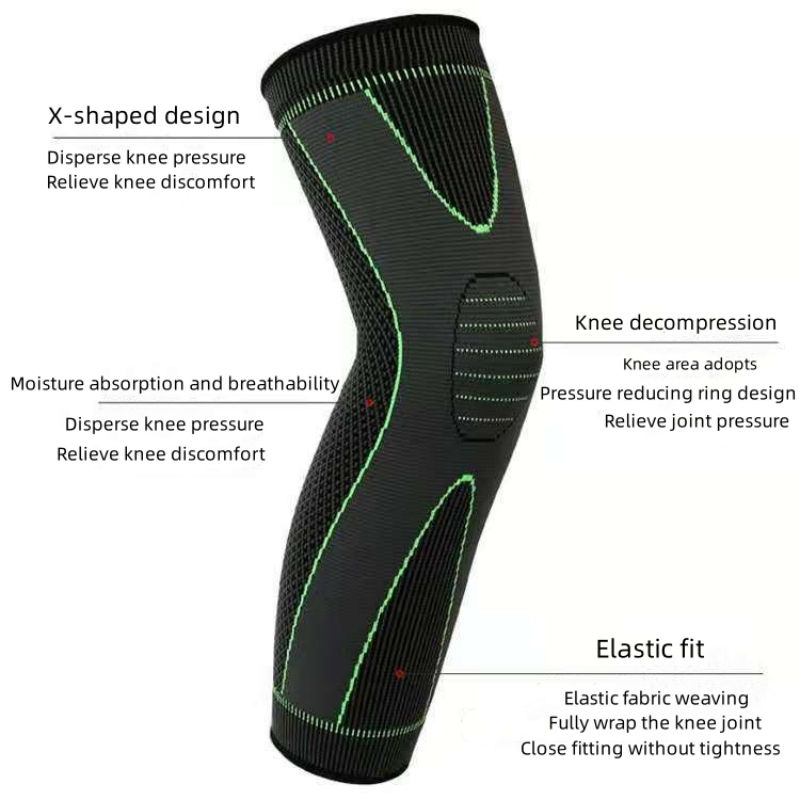 Thumbnail: 1 Pcs Compression Knee Pads Support Lengthen Stripe Sport Sleeve Arthritis Joint